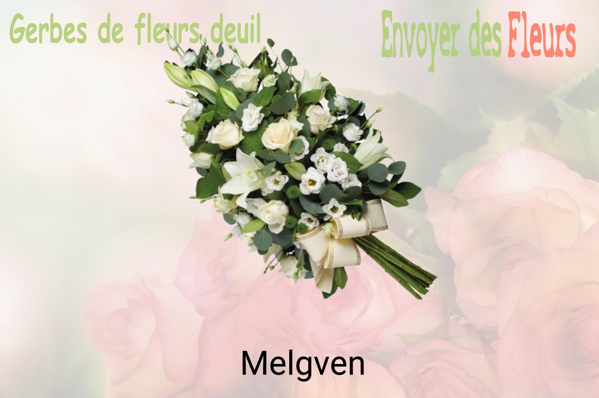 Gerbe de fleurs de deuil livrée à Melgven